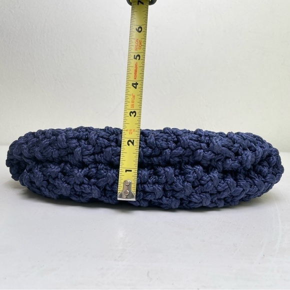 Handmade Bohemian Boho Minimalist Neutral Woven Macrame Shoulder bag Wood Handle - Picture 4 of 8